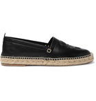 Loewe - Logo-Embossed Leather Espadrilles - Black