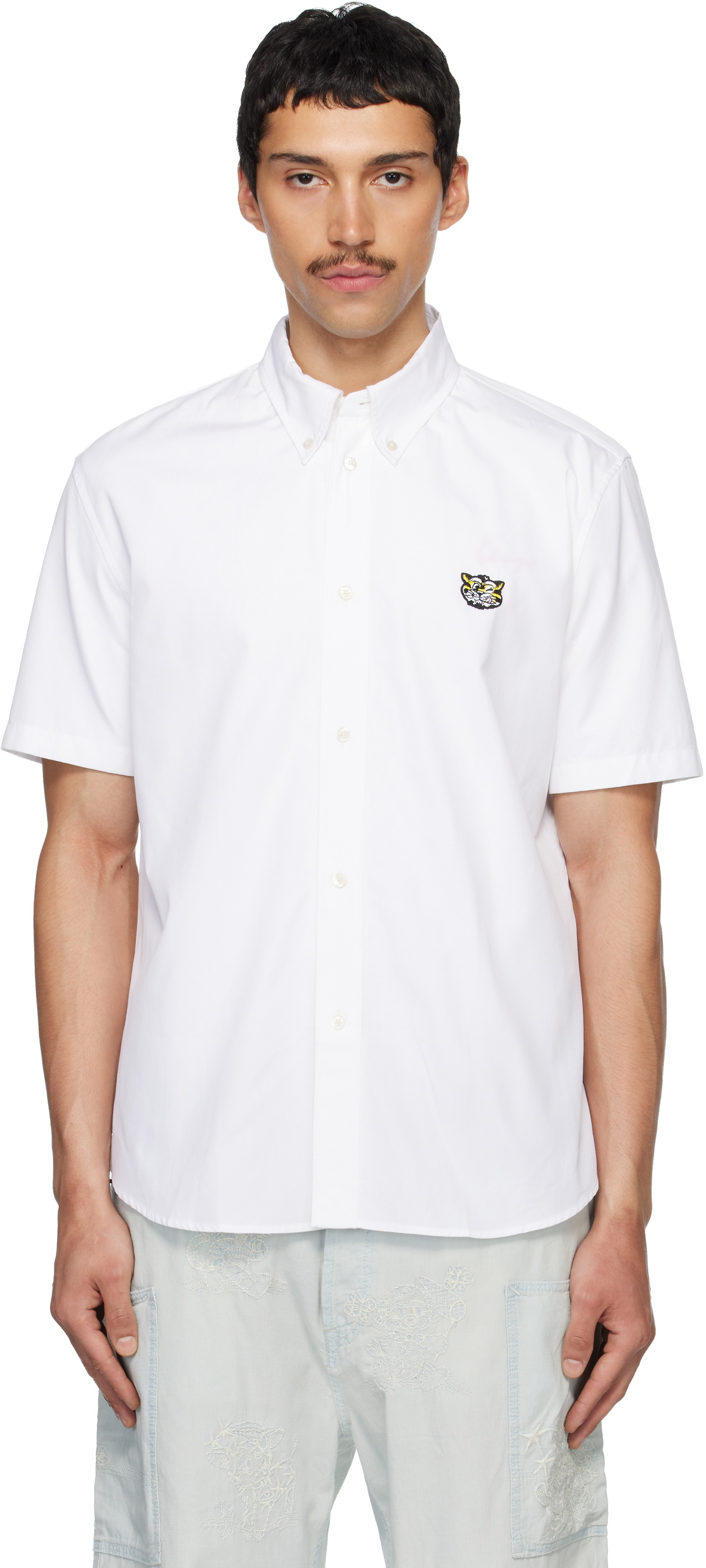 Kenzo White Kenzo Paris 'KENZO Wild Tiger' Short Sleeve Shirt