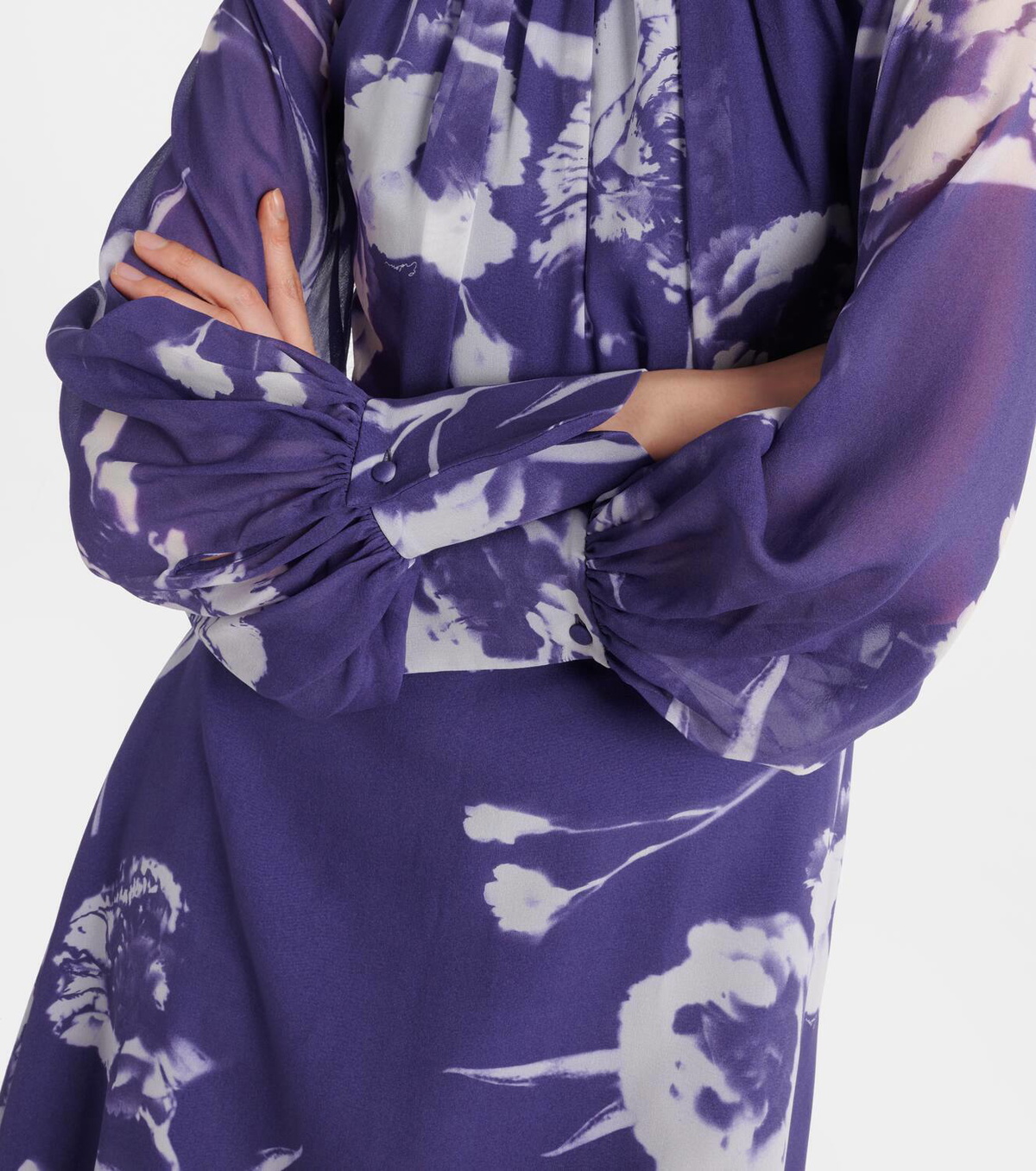 Erdem Floral silk voile midi dress