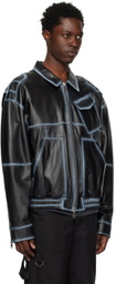 (di)vision Black Faded Leather Jacket