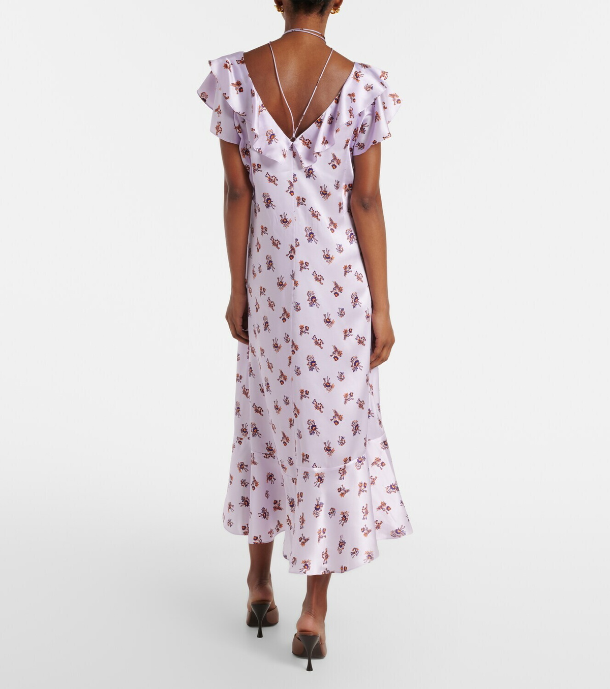 Dorothee Schumacher Shiny Daydream floral silk satin midi dress