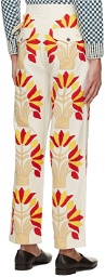 Bode Off- White Foliage Trousers