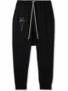 Rick Owens - Champion Prisoner Tapered Logo-Embroidered Cotton-Jersey Sweatpants - Black