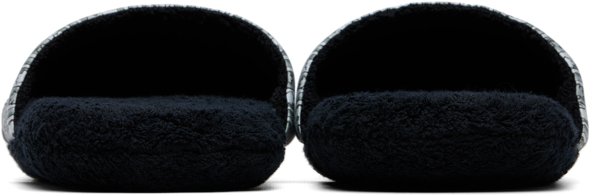 Versace Black 'I Heart Baroque' Slippers