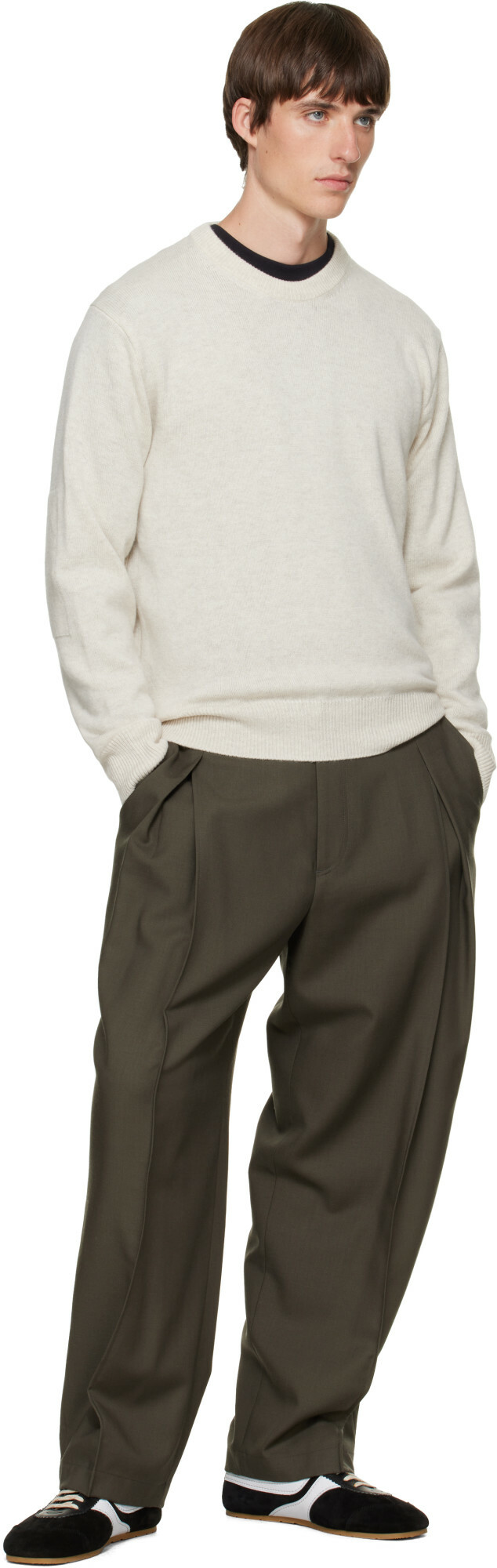 Solid Homme Gray Wool & Cashmere Sweater