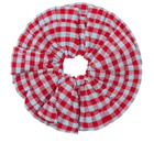 Damson Madder Women's Frill Edge Scrunchie in Blue/Red 