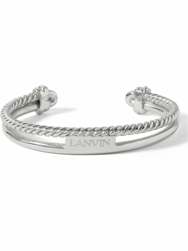 Photo: Lanvin - Logo-Engraved Silver-Tone Cuff