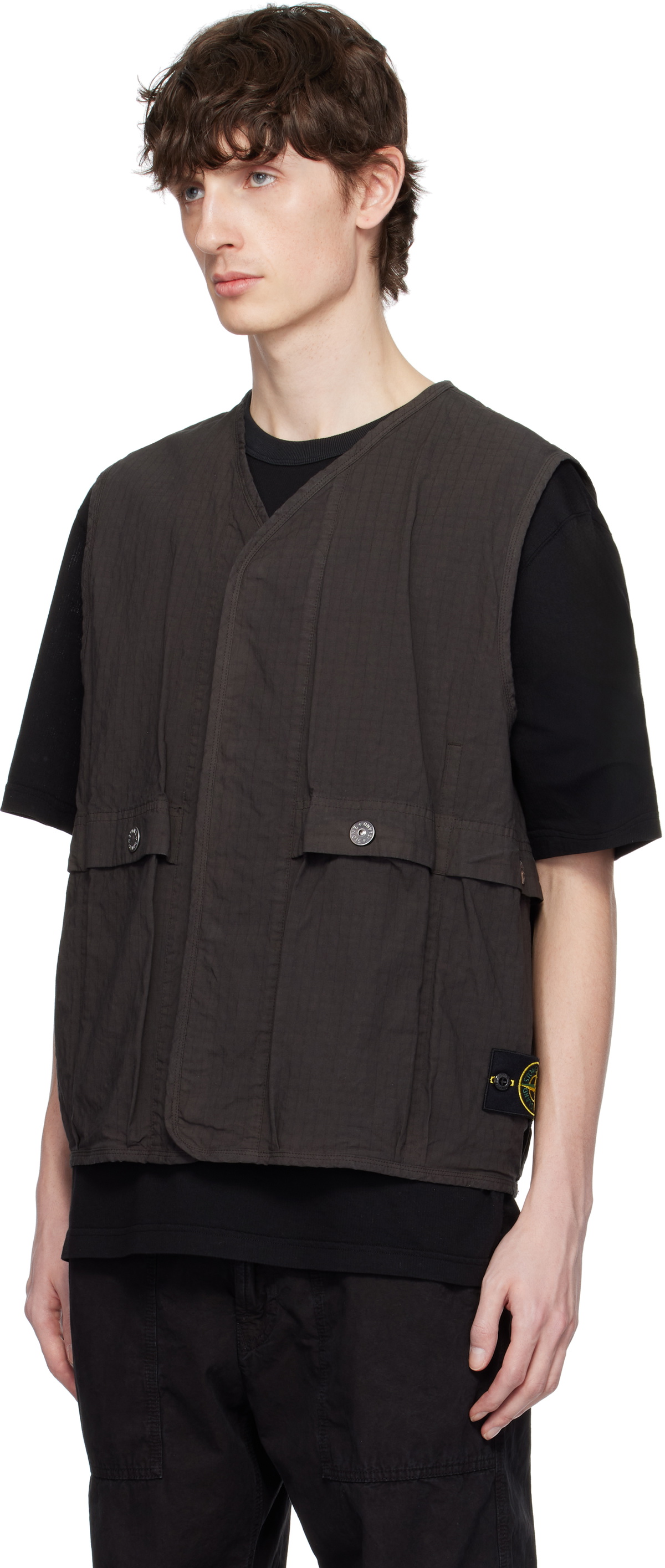【新品未使用】STONE  MIL-SPEC VEST Stone Island Gray Mil-Spec Stretch Ripstop-TC Vest Stone Island