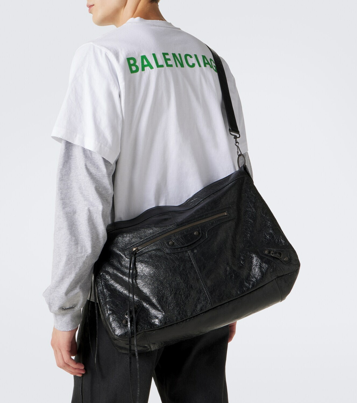 Balenciaga Le City Moto leather shoulder bag