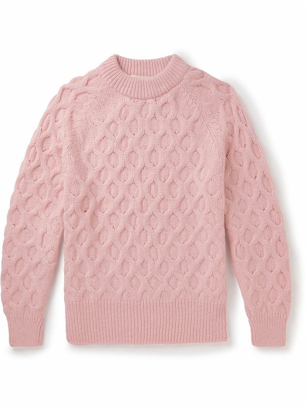 Photo: Séfr - Alain Cable-Knit Alpaca-Blend Sweater - Pink