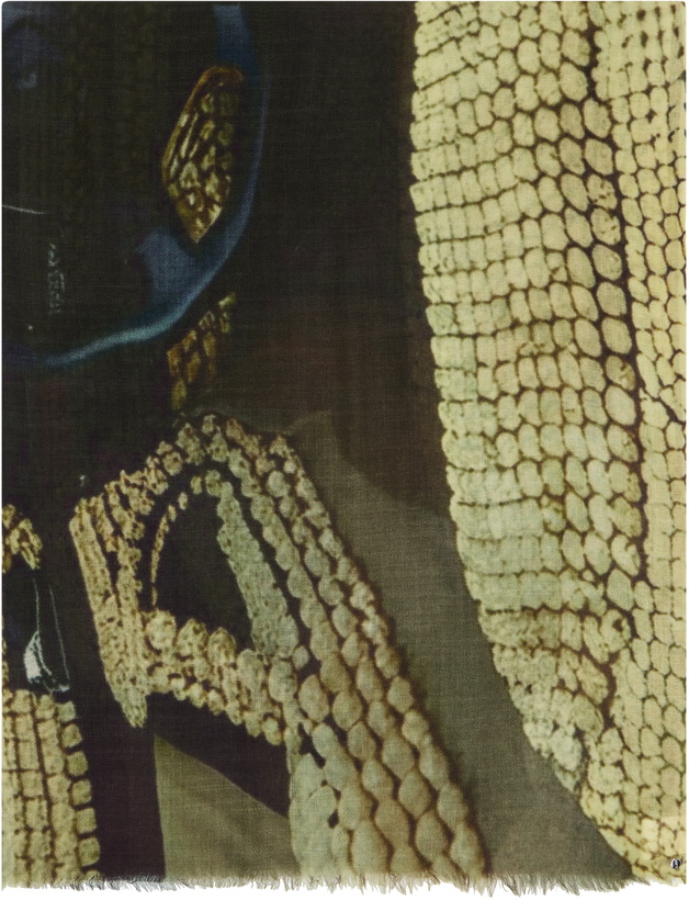 Photo: Bless Green Saunarider Print Wool Scarf