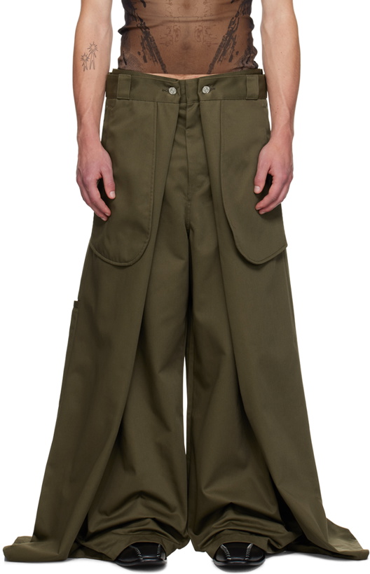 Photo: Jean Paul Gaultier Khaki Shayne Oliver Edition 'The Wrap' Trousers