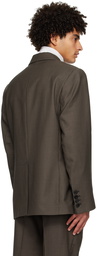 Ernest W. Baker Brown Double-Breasted Blazer