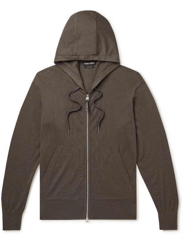 Photo: TOM FORD - Cashmere-Blend Zip-Up Hoodie - Green
