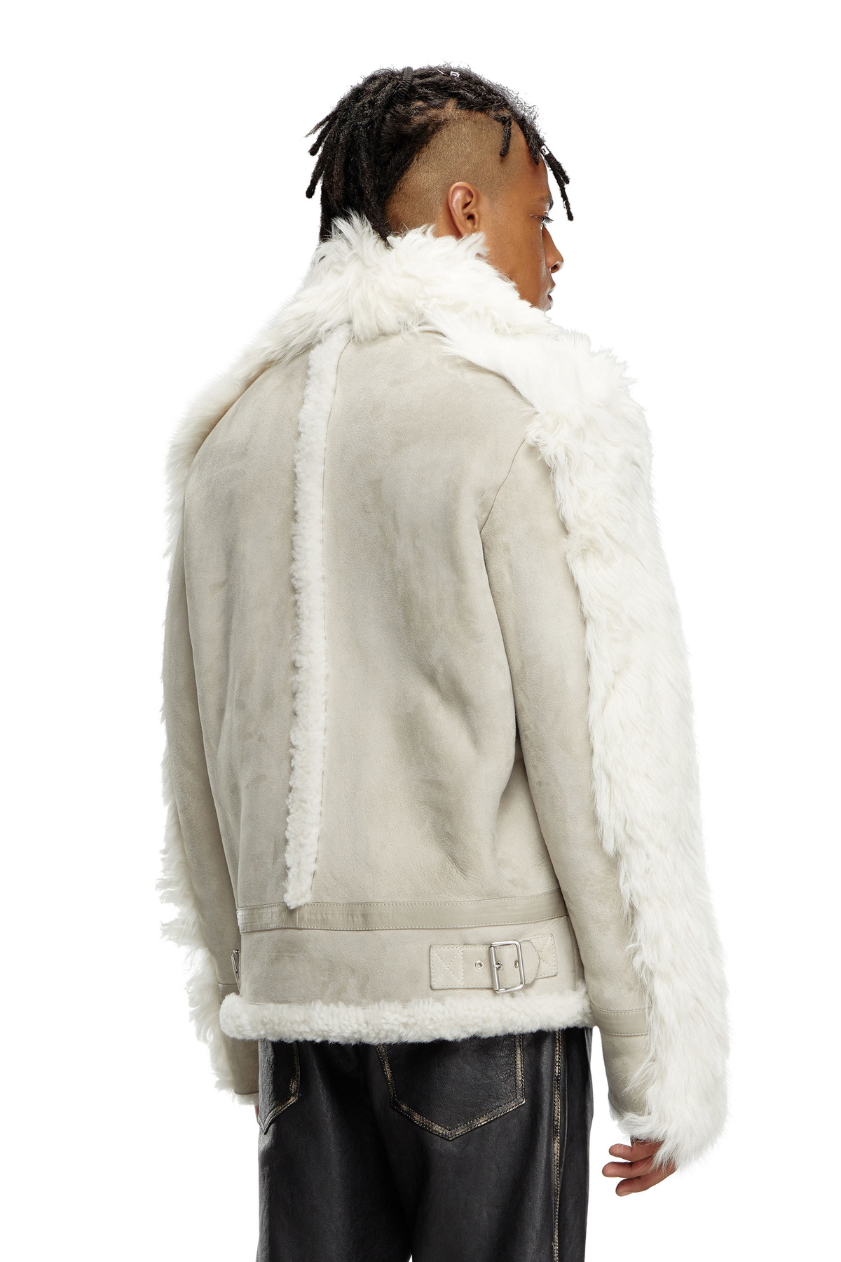 Diesel Shearling jacket - Leather jackets Mens in Grey Diesel