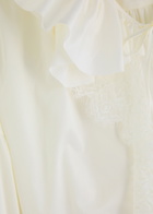 Marques' Almeida Ruffled Lace-trimmed Cotton Blouse White