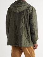 BARENA - Padded Quilted Nylon-Blend Hooded Parka - Green