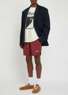 Rhude Radiator Logo-embroidered Shell Swim Shorts Maroon