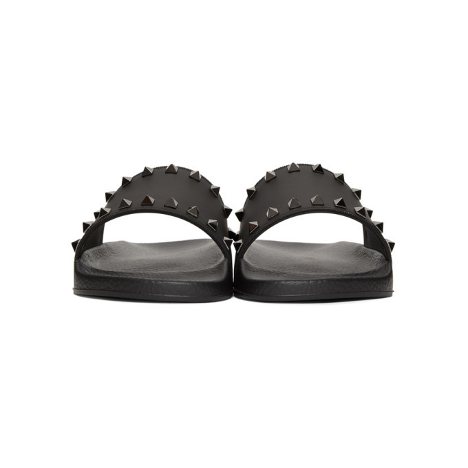 Valentino Black Valentino Garavani Rockstud Slides