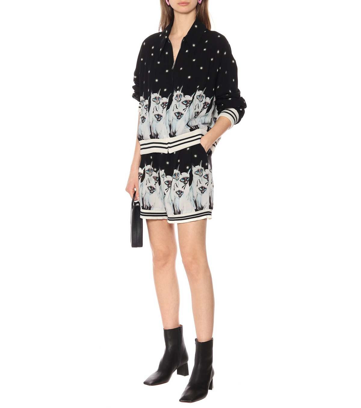 Undercover - Printed rayon shorts