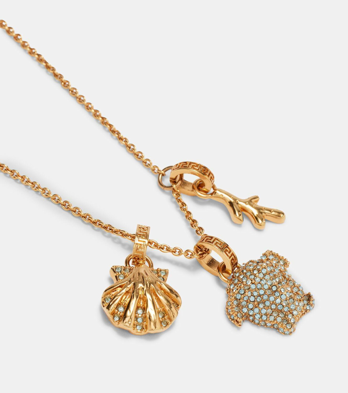 Versace Medusa crystal-embellished charm necklace