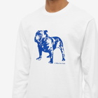 Miles Men's Long Sleeve Bull Dog T-Shirt in White