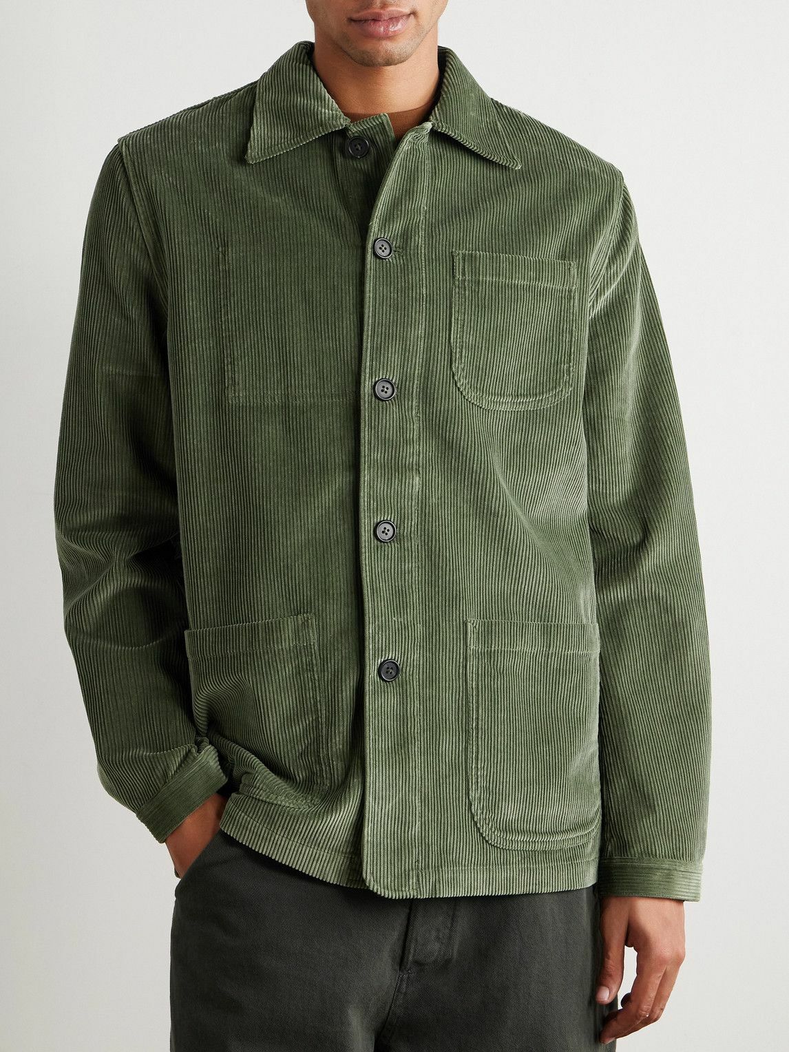 Sid Mashburn - Cotton-Corduroy Overshirt - Green