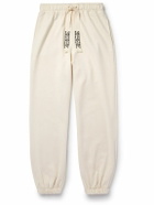 Alanui - Akasha Tapered Embroidered Cotton-Jersey Sweatpants - Neutrals