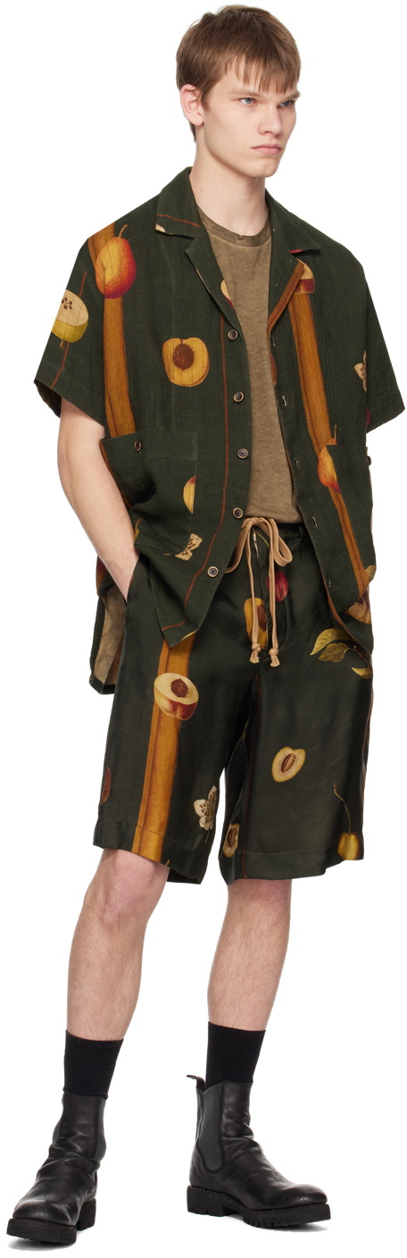 UMA WANG Green Pallor Shorts