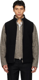 Rier Black Fleece Full Zip Vest