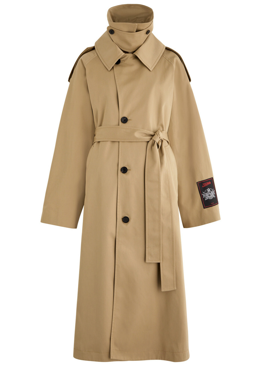Jean Paul Gaultier Deconstructed Cotton-twill Trench Coat Beige