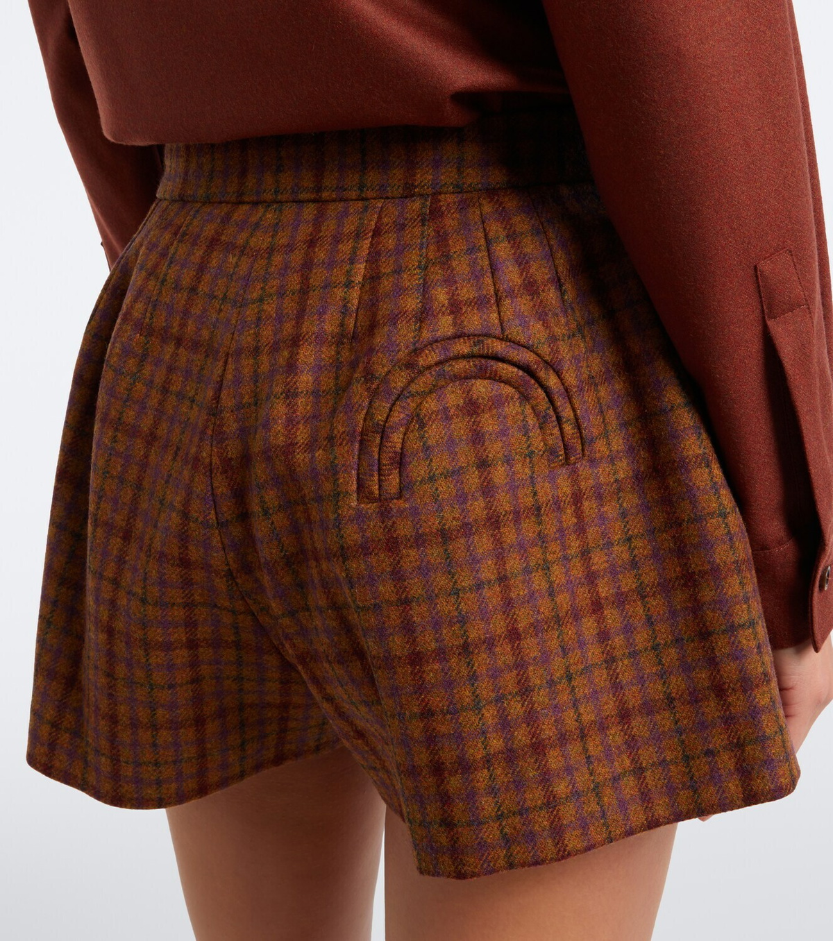 Blazé Milano Tinker checked virgin wool shorts