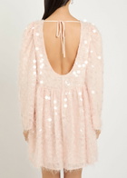Sister Jane Teese Embellished Voile Mini Dress Light Pink