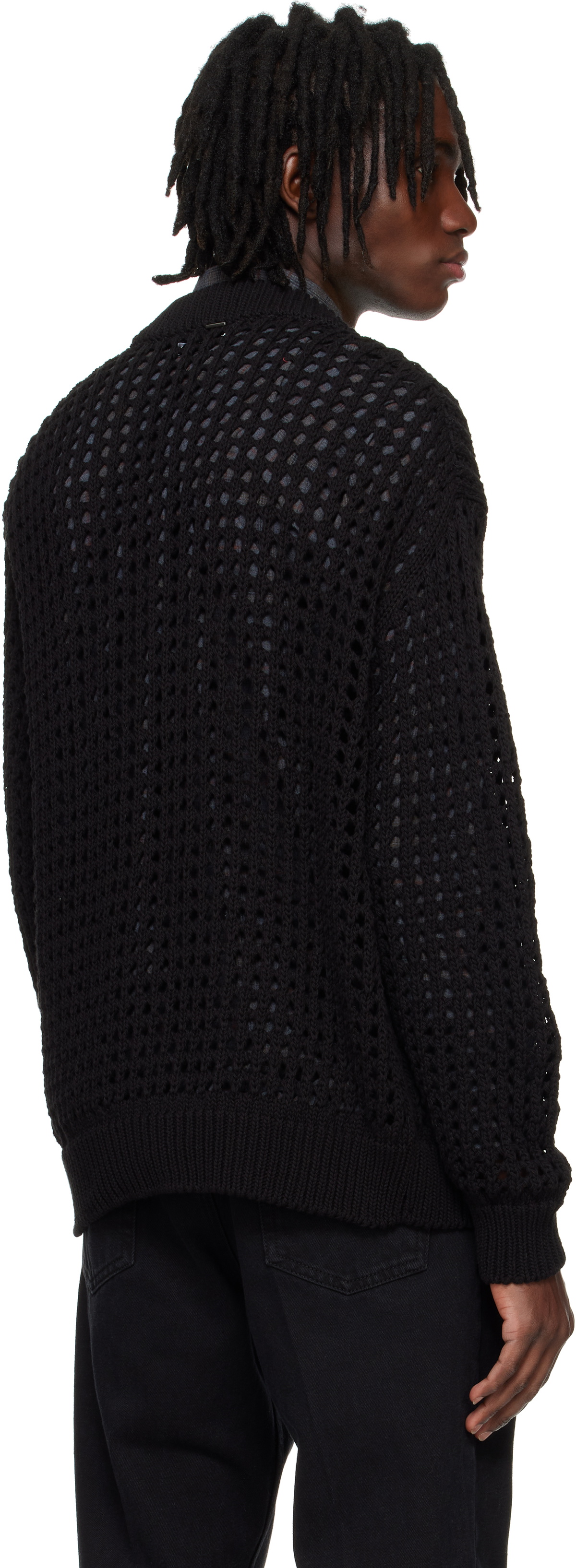 System Black Mesh Cardigan