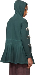 Chopova Lowena Blue Dallas Sweat Dress Hoodie