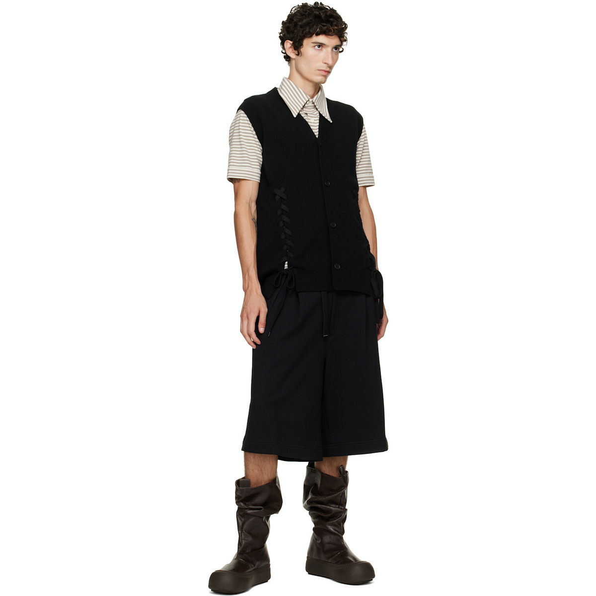 YUME YUME SSENSE Exclusive Brown Low Fisherman Chelsea Boots