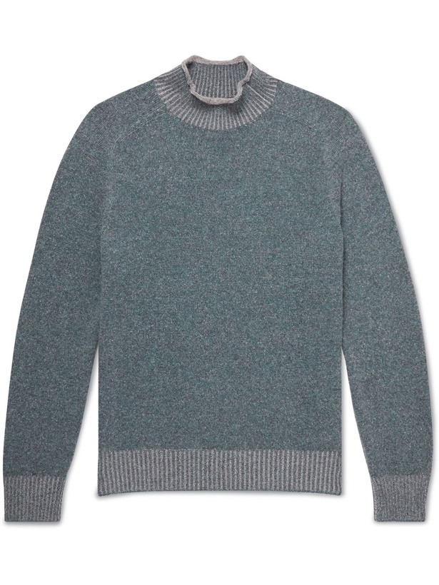 Photo: Loro Piana - Slim-Fit Cashmere and Silk-Blend Rollneck Sweater - Blue