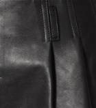 Saint Laurent High-rise leather shorts