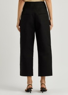 Esse Studios Juna Cropped Wide-leg Cotton Trousers Black