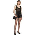 Saint Laurent Black Satin High-Rise Shorts