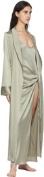 SKIMS Green Silk Sleep Robe