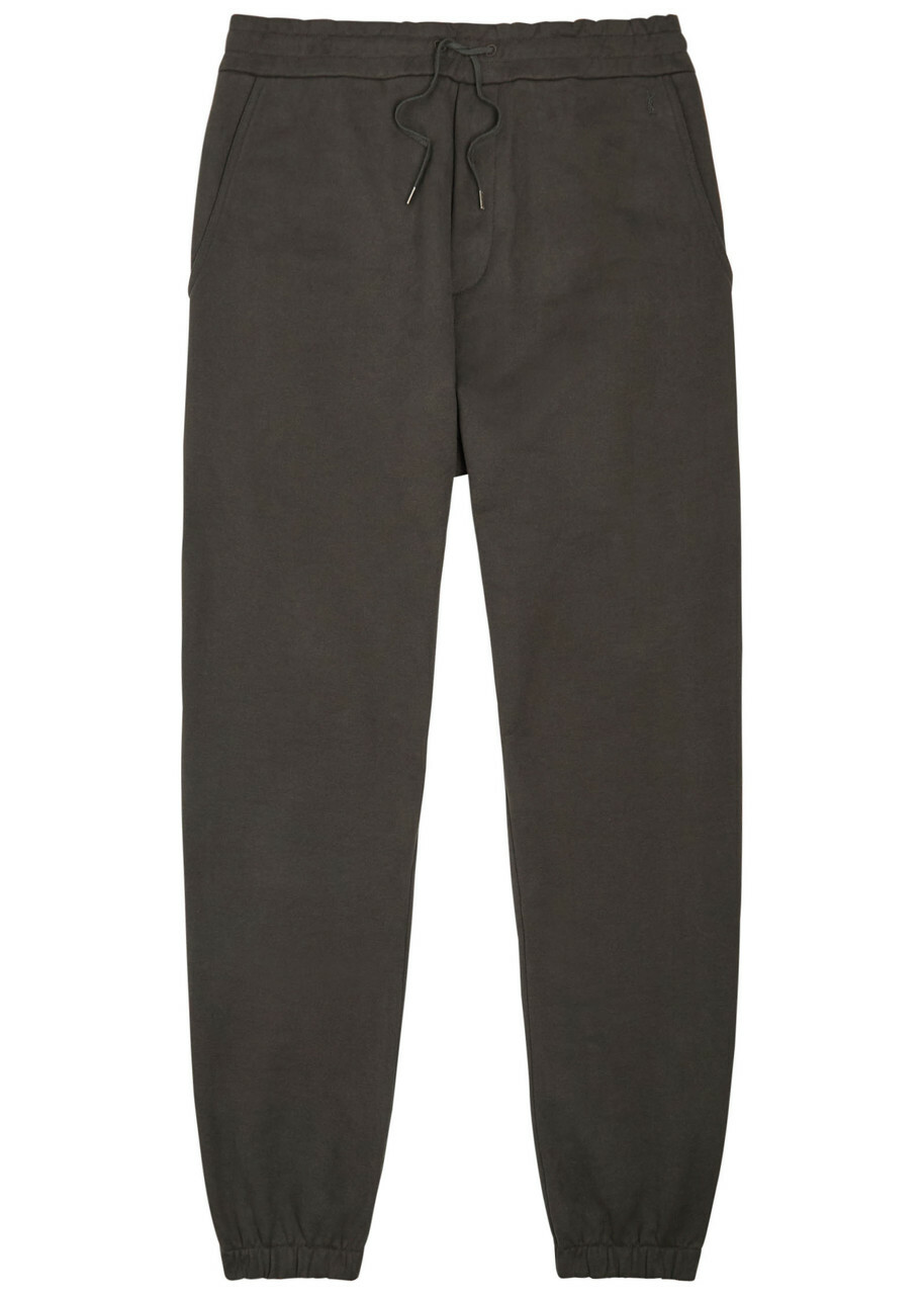 Saint Laurent Logo-embroidered Cotton Sweatpants Black