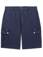 Brunello Cucinelli - Straight-Leg Cotton-Twill Cargo Shorts - Blue