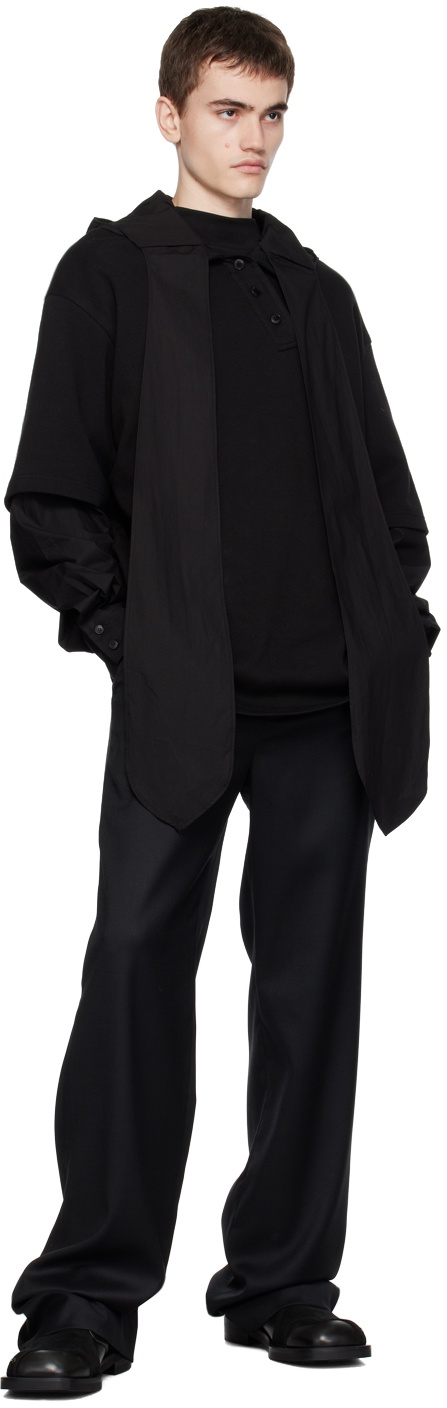 lesugiatelier Black Layered Hoodie