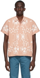 Bode SSENSE Exclusive Brown Heirloom Floral Short Sleeve Shirt