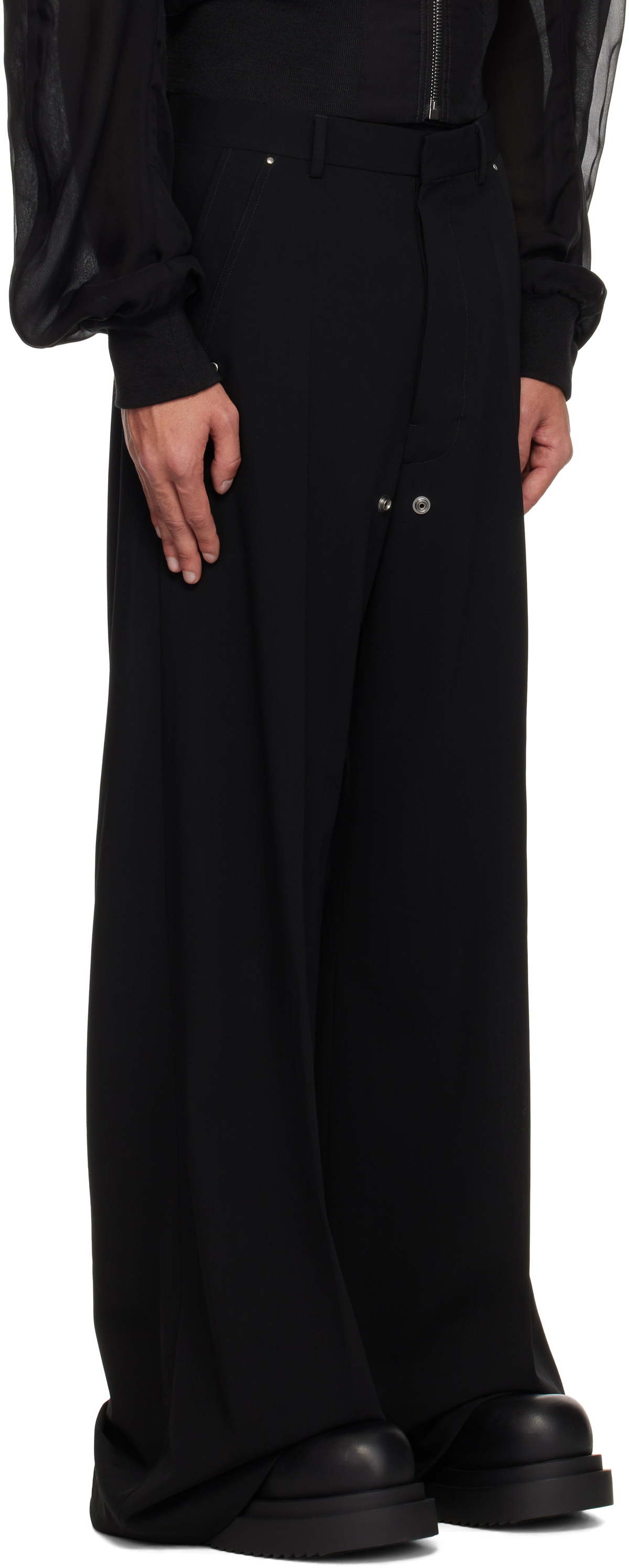 Rick Owens Black Hollywood Tailored Belas Trousers Rick Owens