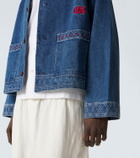 Bode Embroidered wool and cotton denim jacket