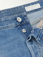Brunello Cucinelli - Slim-Fit Straight-Leg Logo-Embroidered Jeans - Blue