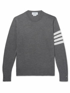 Thom Browne - Striped Merino Wool Sweater - Gray