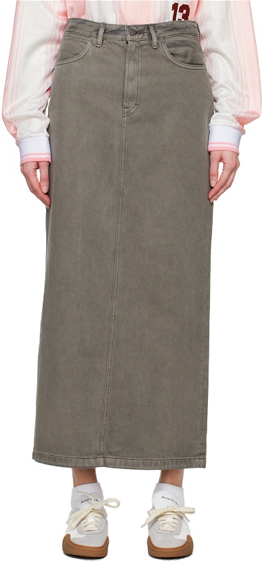 Photo: Acne Studios Gray Faded Denim Maxi Skirt